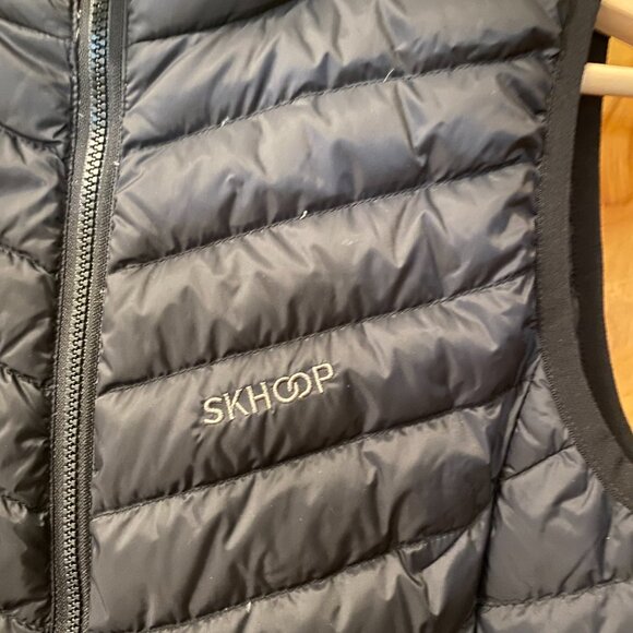 Skhoop of Scandinavia Osa Down Vest Women's XS Black Hip Length Zipper Hood - Picture 2 of 15